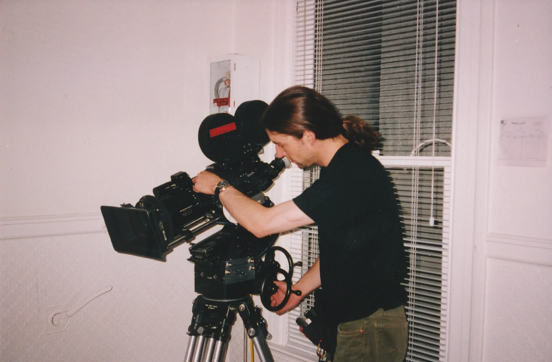 Peter Juneau operating the 35mm camera